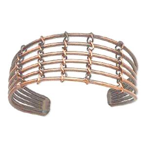 Cuff Bracelet Antiqued Copper Wire Style 8-1/2 inch Steampunk Goth
