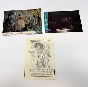 Nueva Zelanda Waitomo Cuevas Glowworm Cueva Lote de 3 Postales Margaret Copeland ST - Imagen 1 de 2