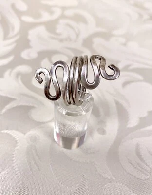 Bague Serpent Argent 925 Taille 56 Très Bon État - Immagine 1 di 4