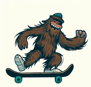 Bigfoot Skateboarding Vinyl Sticker Decal For Water Bottle Laptop Car - Picture 1 of 1