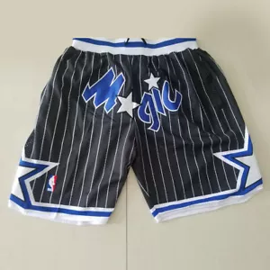 Retro Orlando Magic Basketball Shorts Hose Genäht Schwarz Neu - Bild 1 von 6