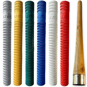 Ring Texture Rubber Cricket Bat handle Grips With Wooden grip cone US - Picture 1 of 4