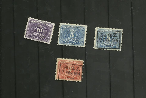HAITI LOT OF 4 POSTAGE DUES MINT HINGED w/ Rem Cover