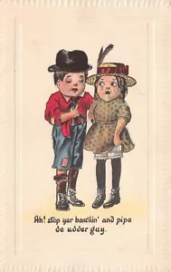 Stop Yer Bawlin Pipe the Udder Guy Anglo Kid Series Antique 1920s Postcard K01 - Picture 1 of 2