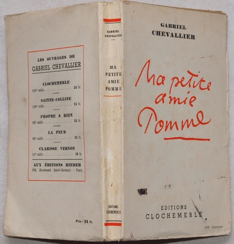 GABRIEL CHEVALLIER MA PETITE AMIE POMME ROMANZO 1940 LETTERATURA FRANCESE - Immagine 1 di 1