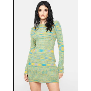 NWT Cotton Candy LA Women's Colorful Open Back Knit Sweater Dress. Size L - Picture 1 of 10