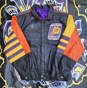 Chaqueta de cuero vintage Phoenix Suns Bootleg logotipo grande M - Imagen 1 de 6