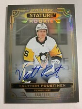 VALTTERI PUUSTINEN AUTOGRAPH ROOKIE CARD NUMBERED 080/199, 2022-23 STATURE