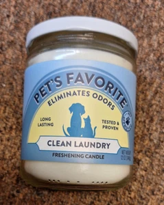 Geruchsbeseitigende Kerze Pet's Favorite Clean Laundry Duftkerze 12 oz, 5" T - Bild 1 von 7