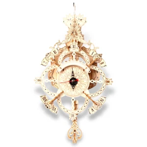 Kit de reloj rompecabezas mecánico de madera 3D hágalo usted mismo reloj de pared colgante regalo para adultos - Imagen 1 de 9