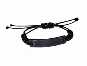 Braided Rope Braclett with Blank Plate for Your Message - Picture 1 of 6
