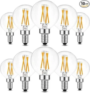 Dimmable G16.5 Edison Bulb 4W E12 Globe Light Bulbs for Ceiling Fans Chandelier - Picture 1 of 11