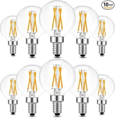 Dimmable G16.5 Edison Bulb 4W E12 Globe Light Bulbs for Ceiling Fans Chandelier - Image 1 of 4