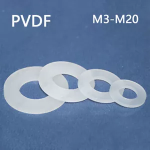 PVDF Plastic Flat Washers Insulation M3 M4 M5 M6 M8 M10 M12 M14 M16 M20 - Picture 1 of 6