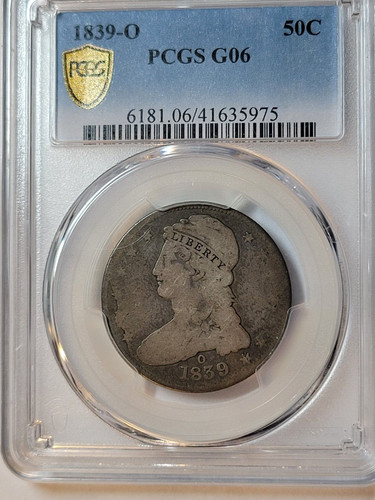 New Listing1839-O Capped Bust Half Pcgs G/Vg06 Very Choice And Pleasing Key Date Coin