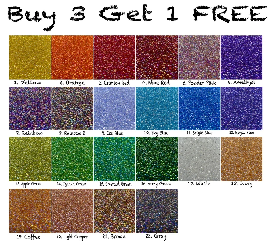 2MM Glass Seed Beads 50Gram 11/0 Jewellery Craft Making Bracelet UK Stock - Image 1 of 1