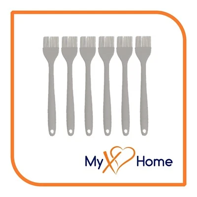 8" Gray Silicone Basting Brush by MyXOHome (1, 2, 4 or 6 Brushes)  - Image 1 of 4