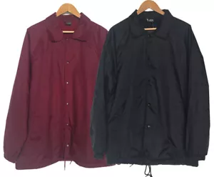New Men's Lightweight Water Resistant Snap Button Up Windbreaker Coach Jacket - Picture 1 of 10