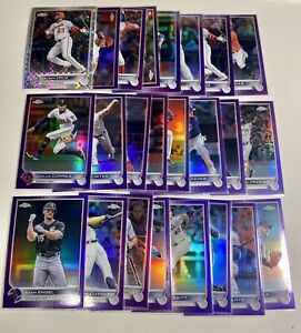 2022 Topps chrome Update Purple Refractor Parallel Lot 39 cards