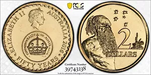 2016 Australia $2 Two Dollar Coin 50 Years Decimal Changeover PCGS Graded MS67 - Picture 1 of 3