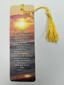 Oración de Nuestro Padre Señores Mateo 6:9-13 MARCADOR con borla coordinadora - Imagen 1 de 2