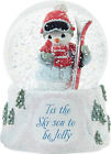 231103 « Tis the Ski-Son to Be Jolly boule de neige annuelle résine/verre musical globe de neige