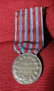 Medaglia Guerra ITALO - TURCA 1911 - 12 Incisore L. Giorgi con Nastrino - Foto 1 di 2
