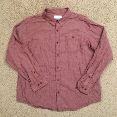 Camisa Columbia para hombre XL roja manga larga abotonada  Foto 1 de 4