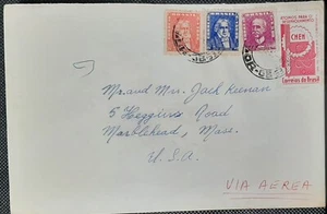 (BRA-204) BRASIL 1968 sobre 4 sellos SG 903.904.904c,1056 de Río a EE. UU. - Imagen 1 de 2
