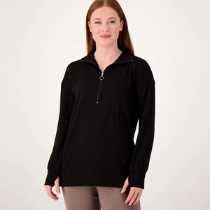 Pullover Henley Cuddl Duds Comfortwear media cremallera talla XL A517667 NEGRO QVC - Imagen 1 de 1