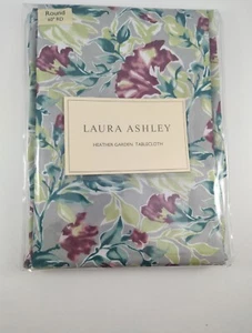 Laura Ashley Floral Round Polyester Tablecloth 60 in. New in Package - Picture 1 of 10