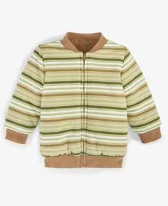 First Impressions Baby Boys Reversible Faux-Sherpa Striped Jacket Size 6-9 Mos - Picture 1 of 4