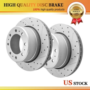 Rear Drilled Slotted Disc Brake Rotors For 2011 - 2022 Ram 2500 3500 1500 Dodge - Foto 1 di 6