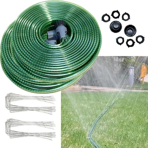 100 FT (50FT*2 Flat Sprinkler Hose for Lawn Watering Garden Soaker Hose with Hol - Picture 1 of 12