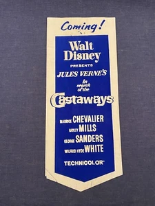 Vintage ~1962 Banner Ad Flyer Walt Disney Jules Vernes In Search of the Castaway - Picture 1 of 6