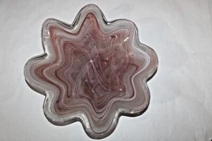 Vintage Murano Bowl Pink & White Swirled with Scalloped Edge Hard to Come By!! - Picture 1 of 7