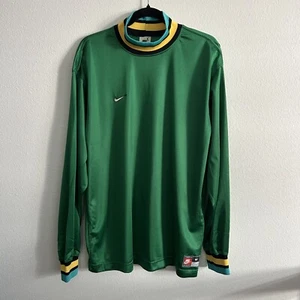 Vintage 90’s Nike Green Soccer Goalkeeper Jersey Colorblock Size M Retro Sport - Picture 1 of 5
