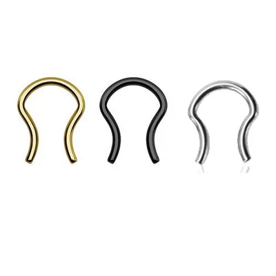  1,2mm oder 1,6mm Septum Piercing Retainer Gold Schwarz Silber Nasenring Keeper - Bild 1 von 2