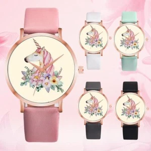 Moda Adorable Unicornio Flor Niñas Mujeres Reloj de Pulsera Multicolor Nuevo Pista Gratis - Imagen 1 de 6
