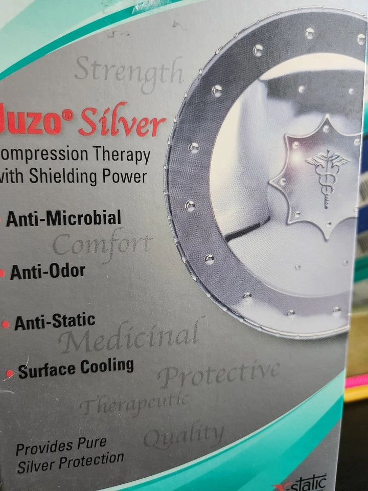 Thigh Hi Kompressionsschlauch - Silber Open Toe - Größe I  - Bild 1 von 1