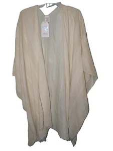 Spolverino kimono Time and Tru tinta unita avorio a righe tinto in filato taglia unica nuovo con etichette (UH) - Foto 1 di 4