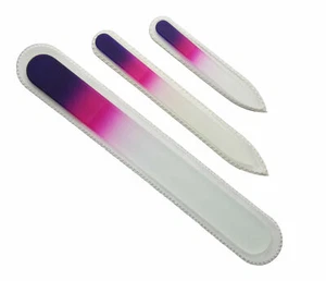 3 Stück Authentisch Tschechisch Geätzt Kristallglas Maniküre Nagelfeile Set - Bild 1 von 6