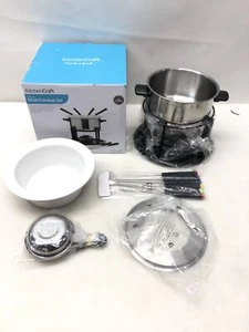 KitchenCraft 3-w-1 zestaw fondue z kolorowymi widelcami do fondue - Zdjęcie 1 z 6
