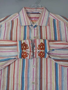 Robert Graham Exclusive Shirt Button Up Classic Fit Striped Paisley Men's XL - Picture 1 of 16