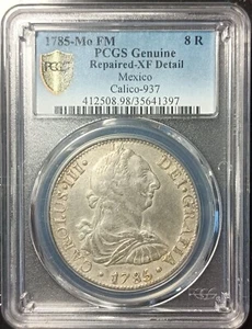 MEXICO 8R 1785 PCGS GENUINE REPAIRED XF DETAIL. - Picture 1 of 4