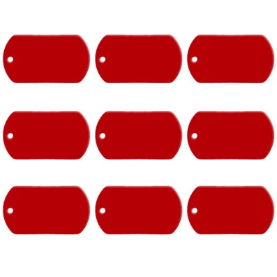 20/40/100pcs Personalized Pet Dog ID Tag Rectangle Aluminum Bulk Blank Name Disc - Image 1 of 4