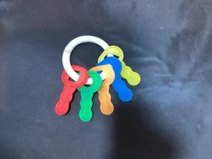 Vintage Key Ring Baby Rattle Blow Mold Plastic 5 keys - Picture 1 of 5
