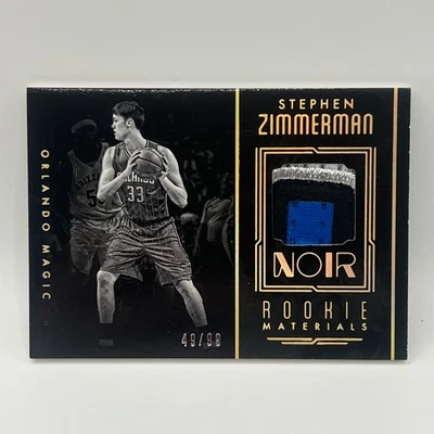 2016-17 Panini Noir Rookie Materials Black White Prime Stephen Zimmerman /99 ORL - Image 1 of 2