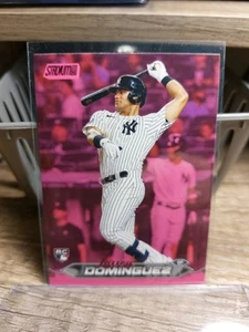 2024 Topps Stadium Club - Jasson Dominguez #232 Pink Foil (RC) - Picture 1 of 2
