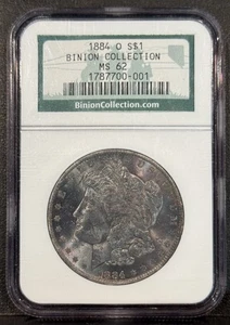 1884-O Morgan Silver Dollar NGC MS62 Binion Collection Terminal Toned Obverse - Picture 1 of 2